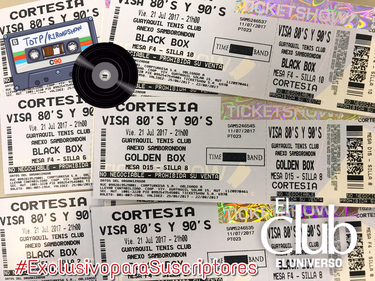 ClubElUniverso's tweet photo. ¡Dale RETWEET! y participa en el sorteo de 2 entradas para este increíble evento  #Visalos80s90s @TimeProjectBand ¡Suerte chicos! https://t.co/Yhg9nMoGuZ