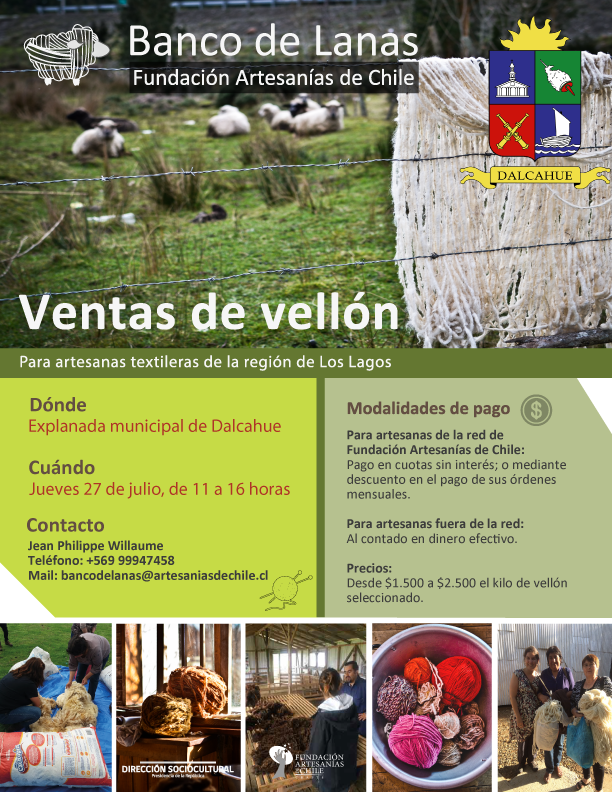 chileartesanias's tweet photo. Atención #Chiloé! Este jueves 20 en la explanada municipal de Dalcahue venta de vellón crudo de 11 a 16 horas, te esperamos! corre la voz! https://t.co/tEF02VBNGp