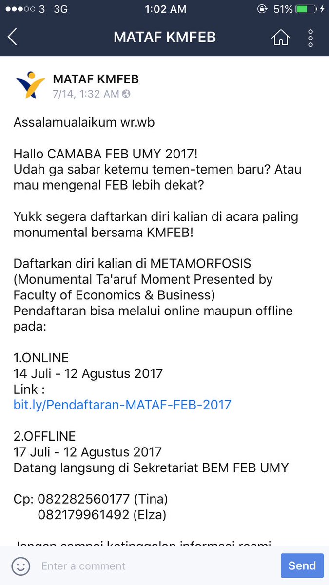 Nih ada info menarik buat CAMABA FEB UMY 2017. Ikutan yuk!!!