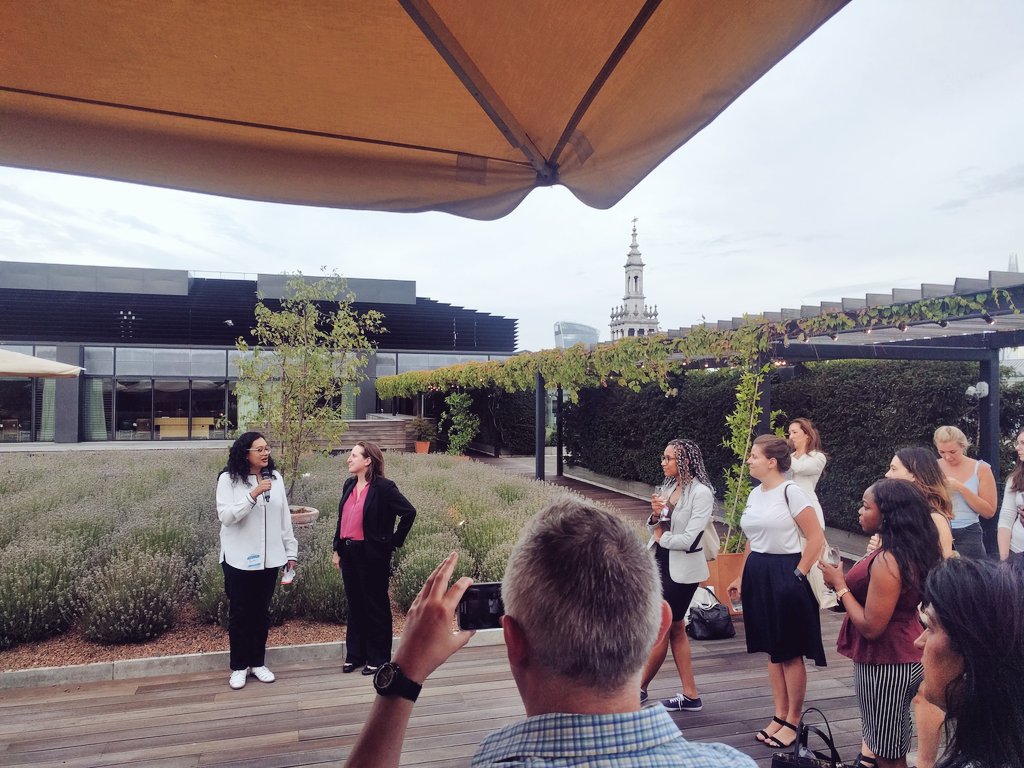 codeandcake's tweet image. Big cheer for @amali_d announcing @CodeFirstGirls has delivered over £2.5mil of free coding education! #CFGSummerParty #WomenInTech