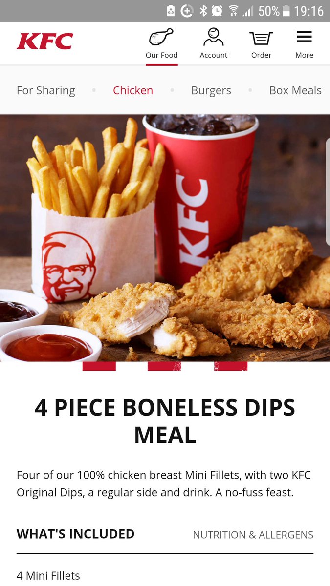 GirlandPanda's tweet photo. @KFC_UKI why on your website does it say this comes with a side but store says No? Missing items from order too! #nothappy https://t.co/dWJ4fRqAW0