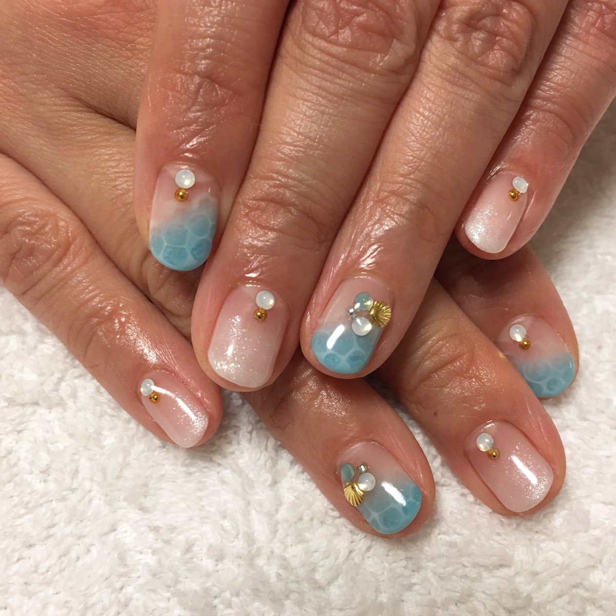 Nail Salon Crescendo On Twitter 海ネイル たらし込みネイルの