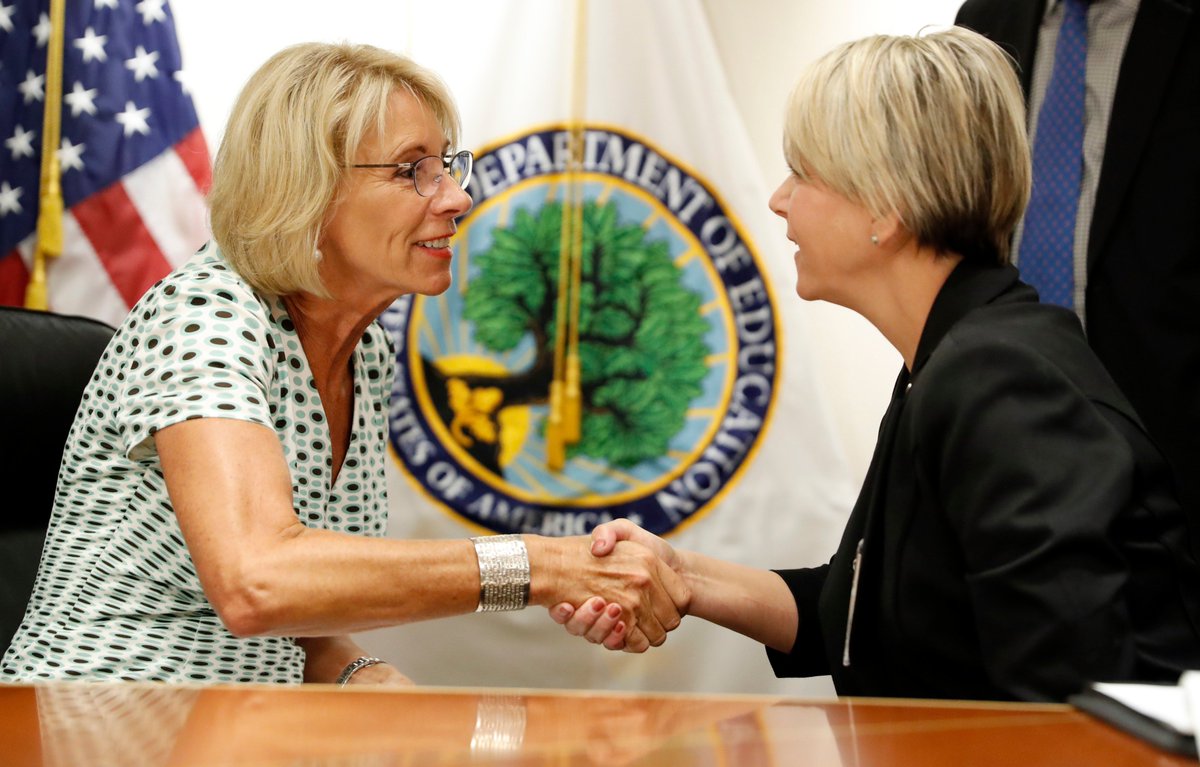 Dr. Johnston represented higher ed institutions from around the country  in discussions about Title IX with Secretary of Ed Betsy DeVos.