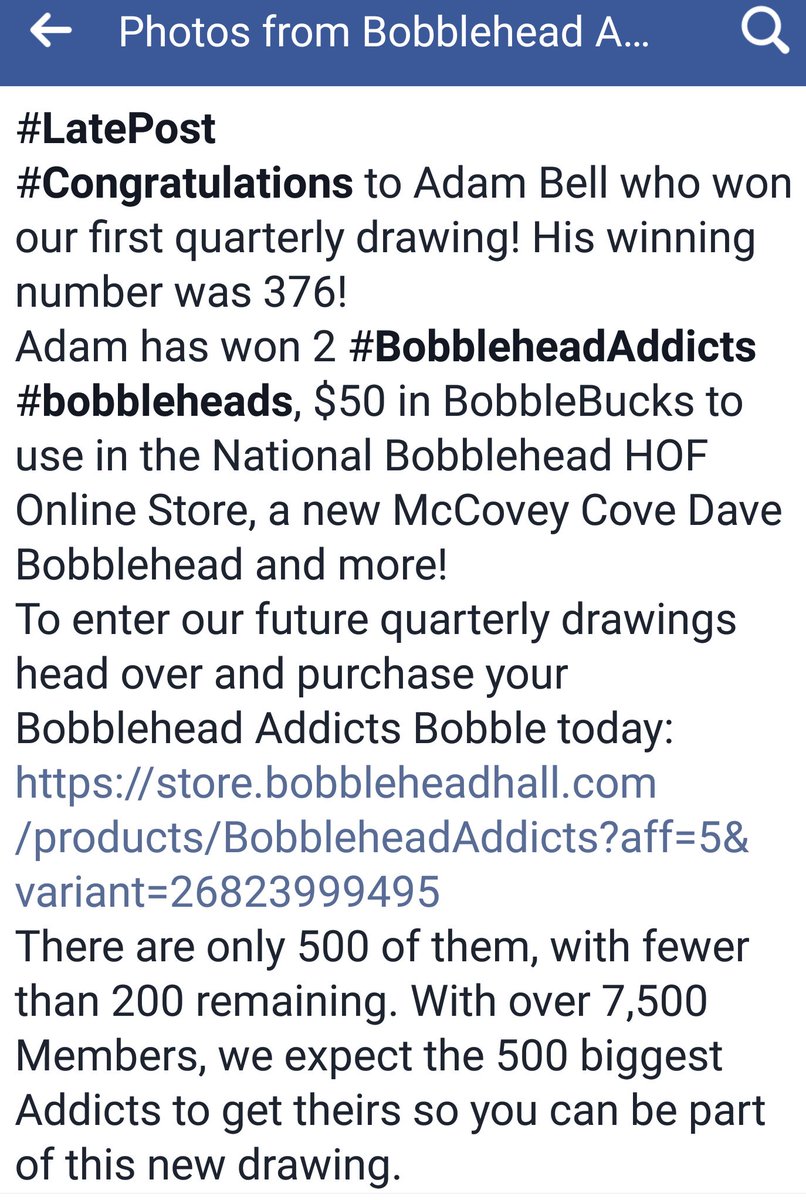 BobbleAddict's tweet photo. #Congrats Adam Bell! #BobbleHeadAddicts #BobbleHOF #Bobbleheads #giveaways #BobbleCon2017 #BobbleOn #BobbleGiveaways #FanGiveaways https://t.co/NAa88KNnBl