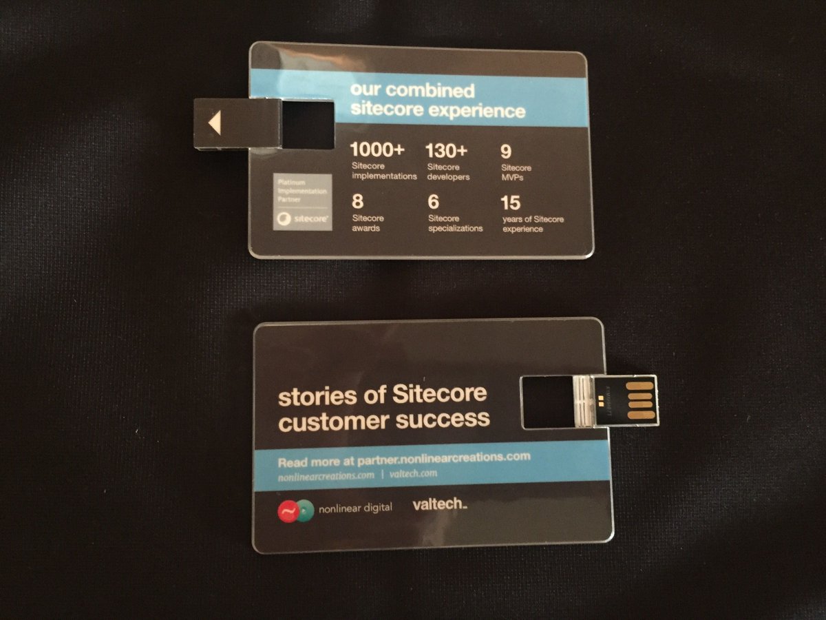 valtech_toronto's tweet photo. Bring #Sitecore client success stories home from #GSKO to share w clients! Pick up a USB frm @SimpkinsAllison @kevmcc at our @valtech_ booth https://t.co/xGOGFHg7eV