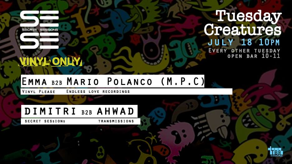 TBABrooklyn's tweet photo. Tonight @ 10! #TuesdayCreatures - Open Bar 10 - 11
Vinyl Only with #EmmaNiceDz b2b #MPC / #MarioPolanco & #DimitriMitsalexakis b2b #Awhad https://t.co/W81FrKnwqe