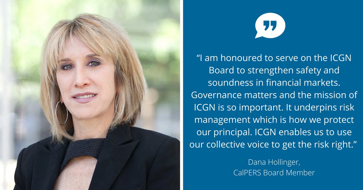 Congrats to #CalPERSBoard member <a href="/DanaHollinger1/">Dana Hollinger</a> on appointment to <a href="/ICGNCorpGov/">ICGN</a> board. ow.ly/Qko130dJdBD