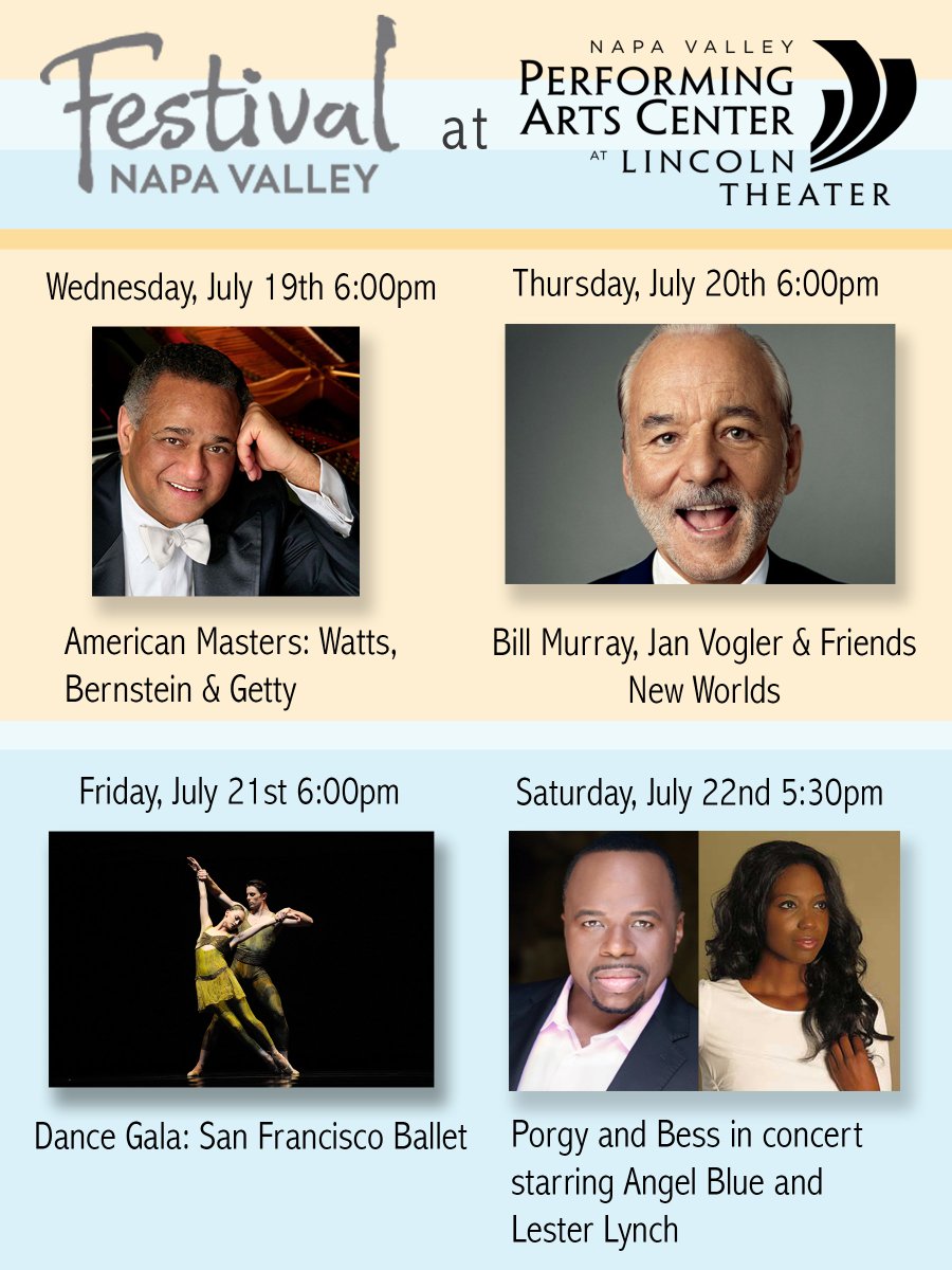 Festival Napa Valley at Lincoln Theater is just around the corner! Get your tickets now at festivalnapavalley.org <a href="/napafest/">Festival Napa Valley</a>