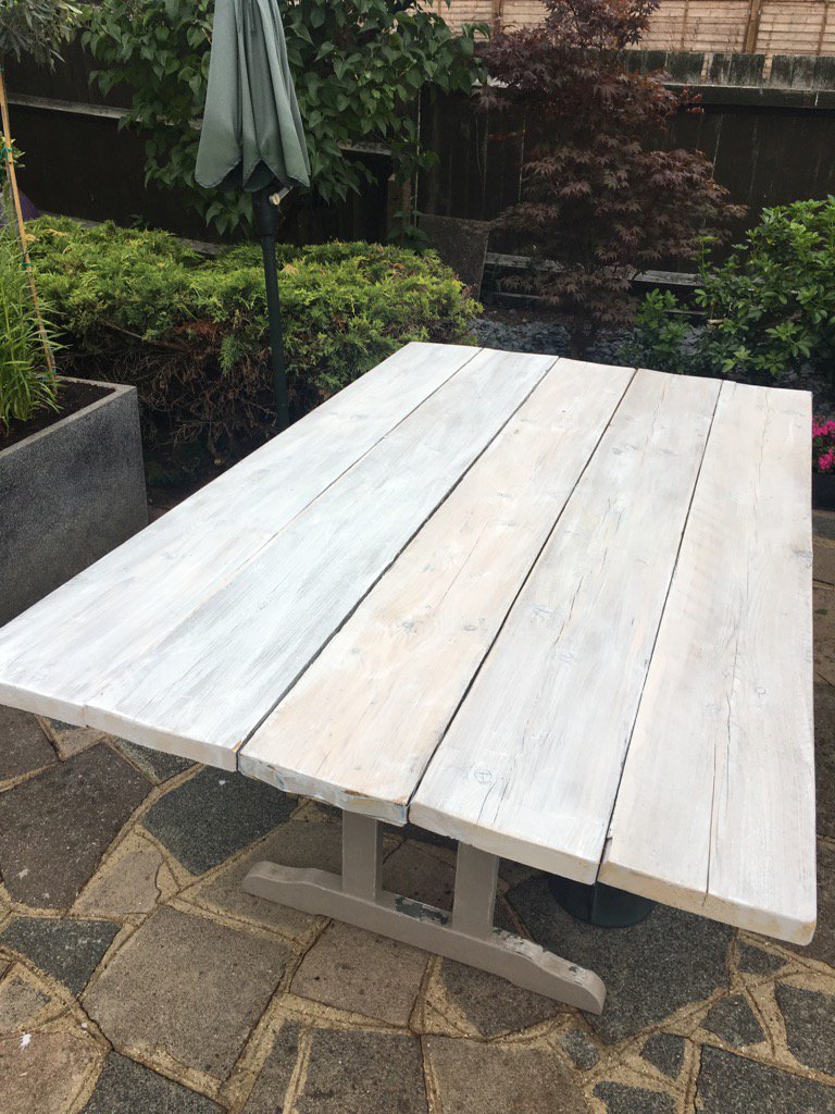 Need a table? Dig out your scaffold boards. #recycling #costeffective