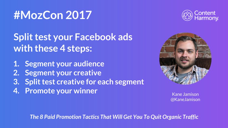 contentharmony's tweet image. Our very own @KaneJamison on Facebook ads #MozCon