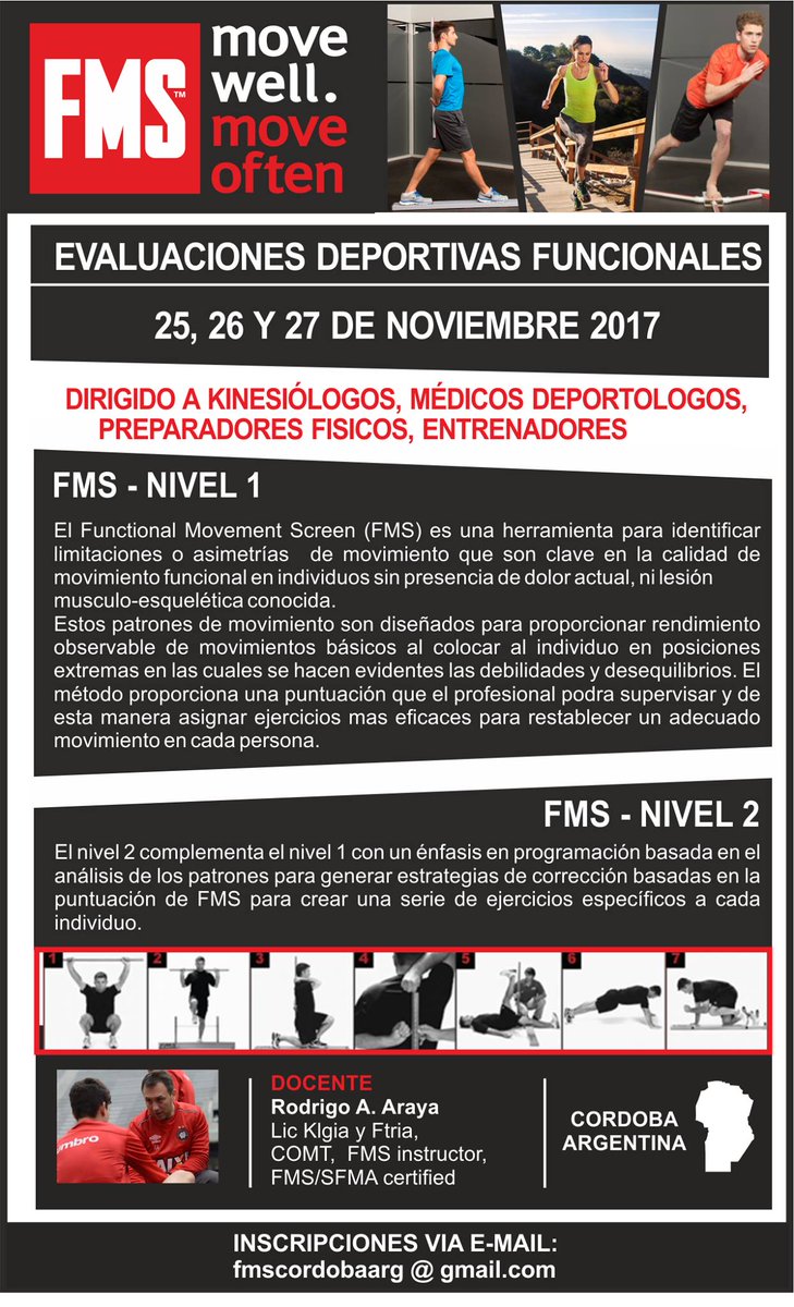 RoyAraya's tweet photo. @FunctionalMvmt Nivel 1 y 2 en Cordoba, Argentina #FMS #FunctionalMovementSystems #FunctionalMovementScreen #MoveWellMoveOften https://t.co/iAsFUjZIuO