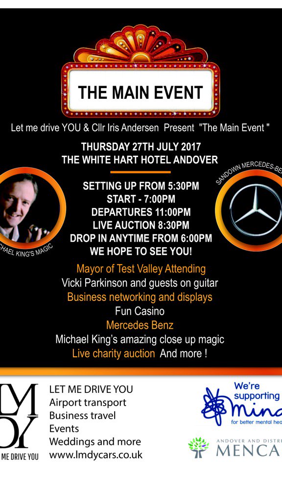 <a href="/HampshireHour/">HampshireHour</a> come and join us free of charge at <a href="/WhiteHAndover/">White Hart</a> on 27th July for a great event  #hampshirehour