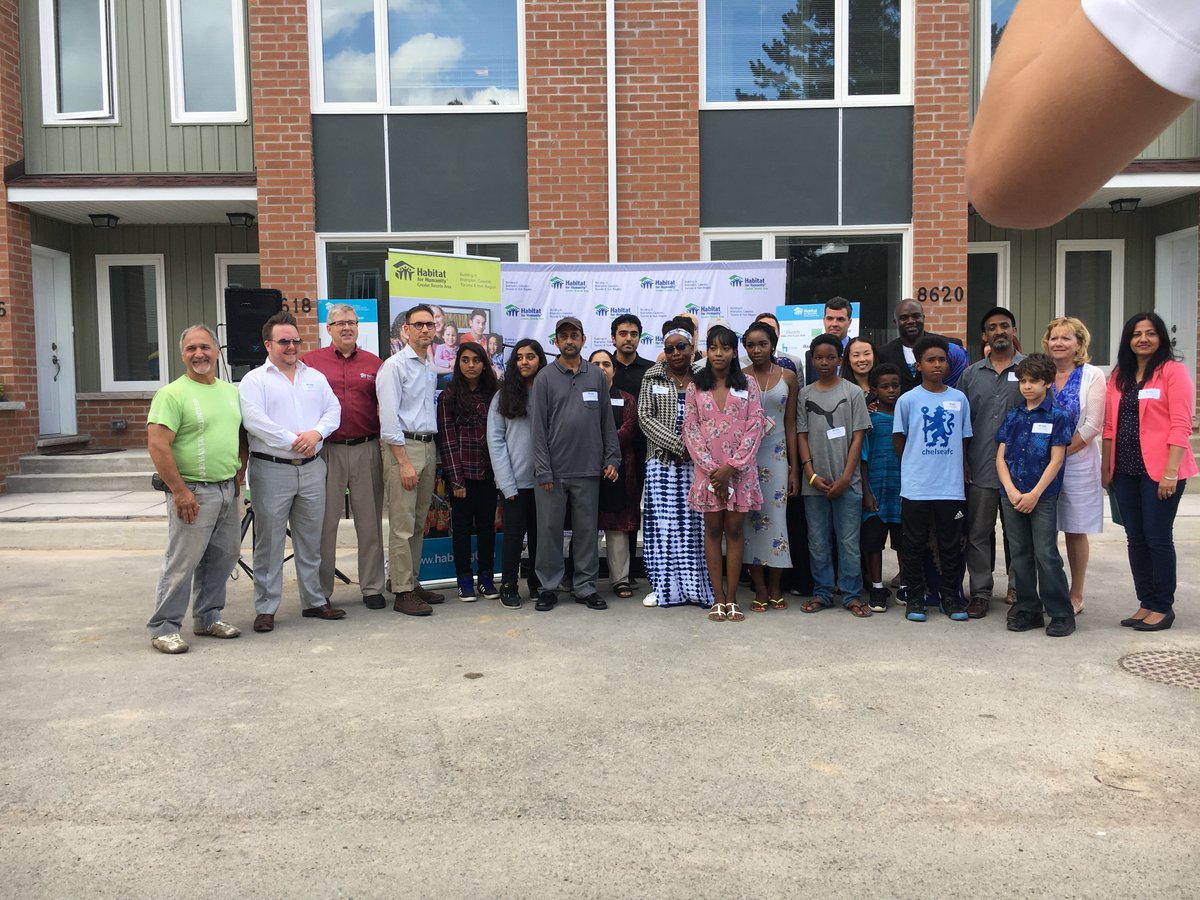 RocheCanada's tweet photo. Congrats to the 4 families who received @HabitatGTA #torbrambuild homes today! We're so proud to help build and #giveback in our community https://t.co/YuH1gPH0RR
