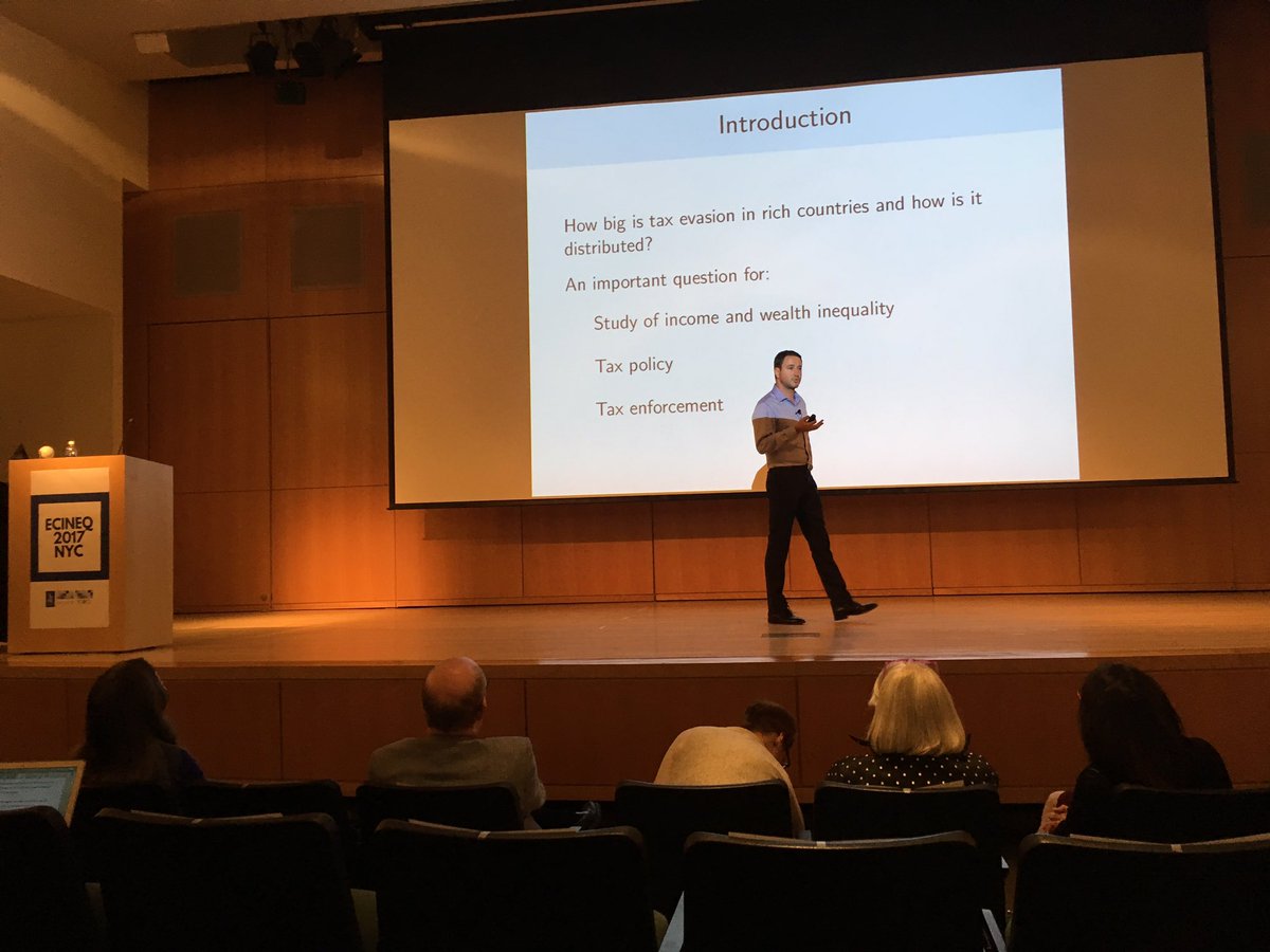 theleftyguy's tweet photo. Gabriel Zucman discussing tax evasion and inequality. #INEQ17 @stone_lis @GC_CUNY https://t.co/4I1D0Mb6gK