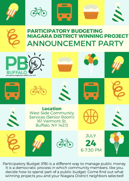 HOCN_Buffalo's tweet photo. #PBBuffalo winning projects will be announced on Monday at West Side Community Services. Will you be there? https://t.co/xZoI5p4EeP