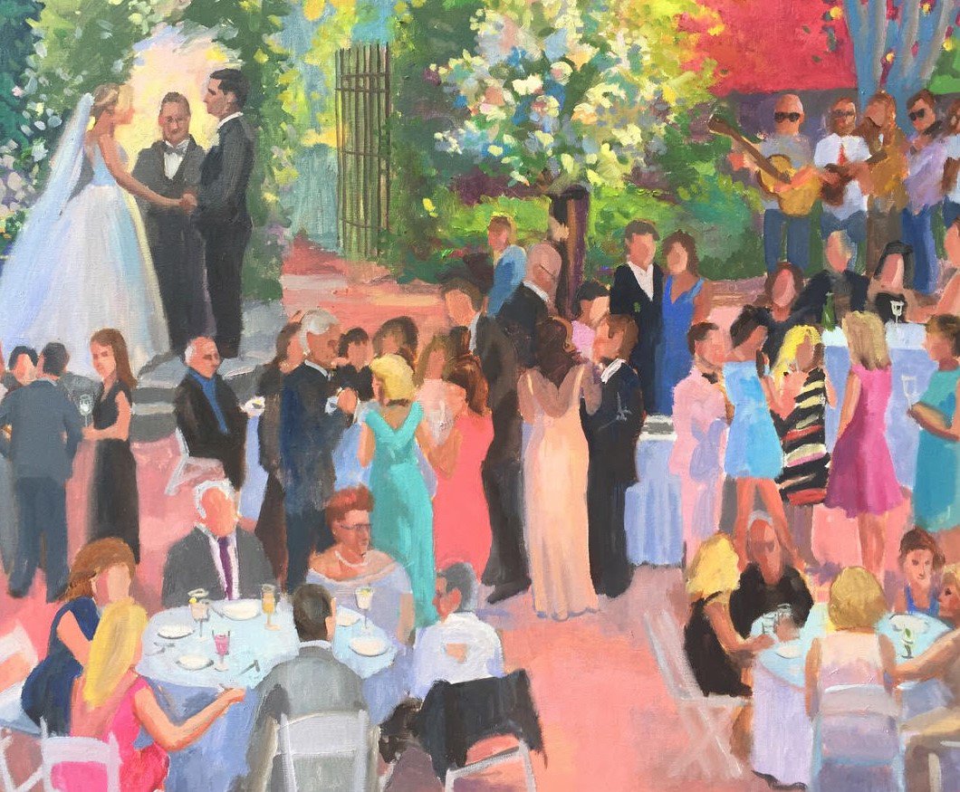 Fantastic painting of Joe &amp; Kara on their wedding day! #HollyHedgeEstate #NewHopePA #marriagerocks #love