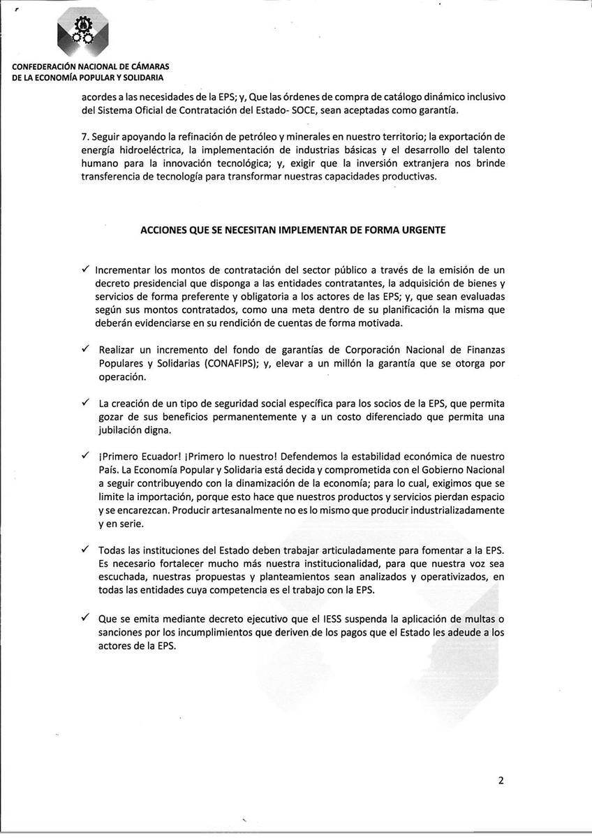 ConfedEPS_Ec's tweet photo. Compartimos el #ManifiestoEPS con las propuestas que presentaremos al Consejo Consultivo Productivo Tributario @Lenin @JorgeGlas https://t.co/2f0c44geVt