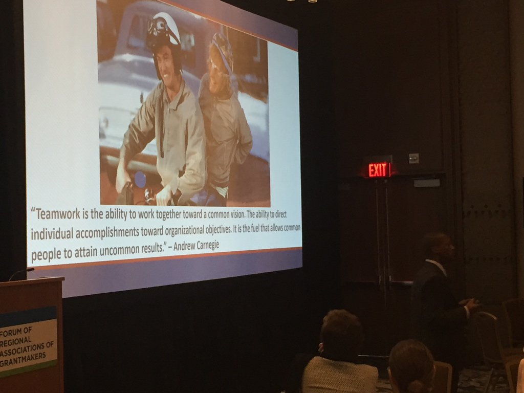 PhilanthropySE's tweet photo. Dwayne Marshall addresses #ForumCom17 on the power of the Forum network and collaboration. https://t.co/4Id7QVFWQv