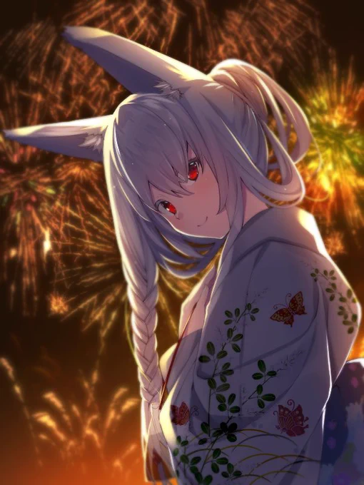 深夜のひっそり落書き!今日は銀狐子さんの日常です。夏っぽい感じで。気が向いたら清書しようかなと思いましたが、うーん悩みどころですね。 