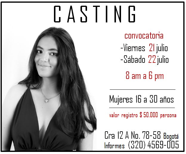 AngarManagement's tweet image. Este viernes 21 y Sábado 22 de julio estaremos haciendo casting