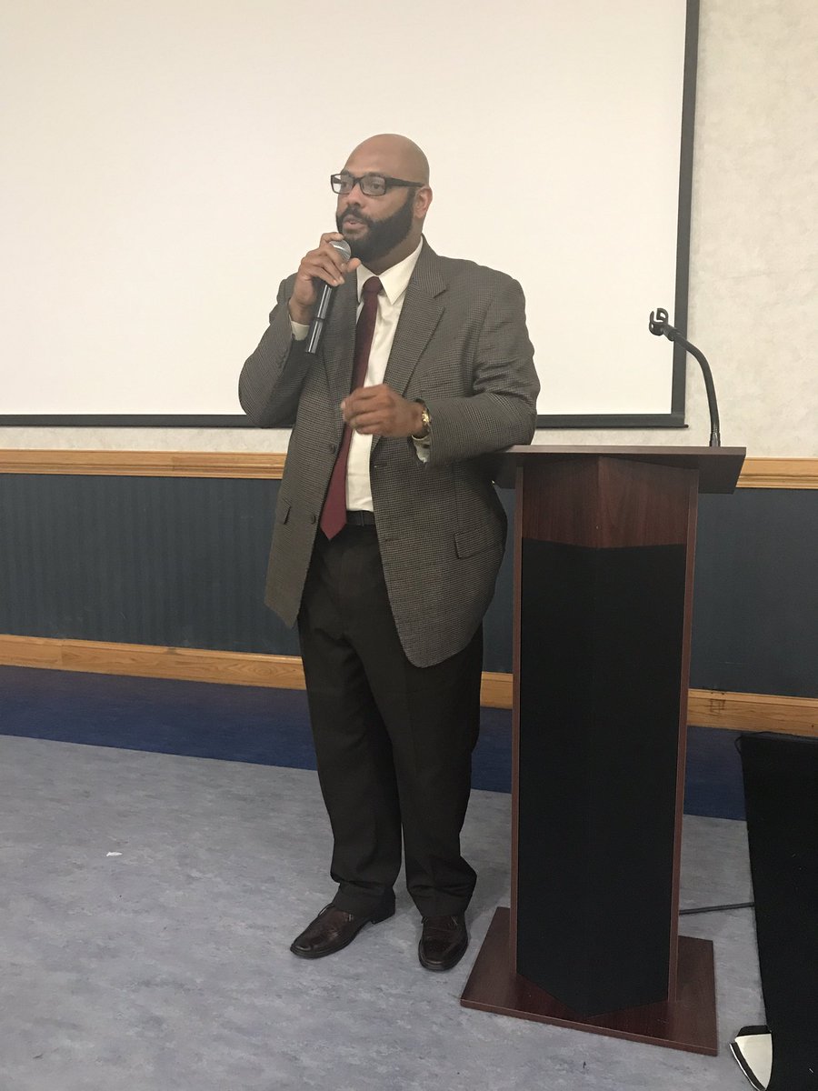 HalifaxRise's tweet photo. HCS Assistant Superintendent Tyrana Battle and Aurelian Springs Marcus Jones at ECSU speaking on innovation in our PD Schools. https://t.co/XBMpl92iNO