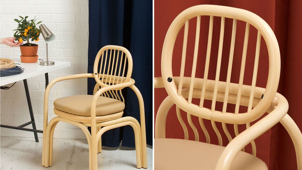 Curbed's tweet photo. Rattan office chair combines sustainability with good looks. https://t.co/7uyOWHlg3n https://t.co/p00c0XJ3kh