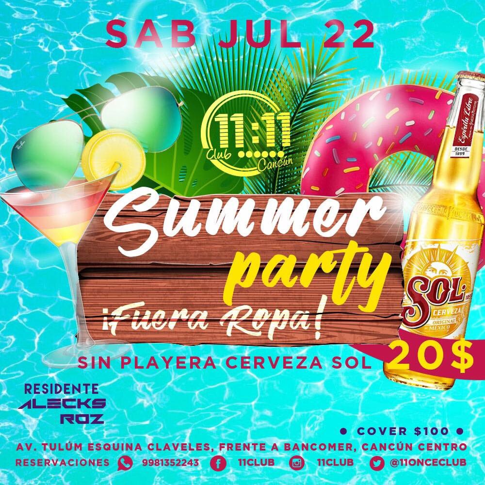 11onceclub's tweet photo. Este calor está insoportable por eso este sábado SIN PLAYERA las Sol te cuestan $20 en la barra principal #SumerParty #FueraRopa https://t.co/kIjyyB9ut3