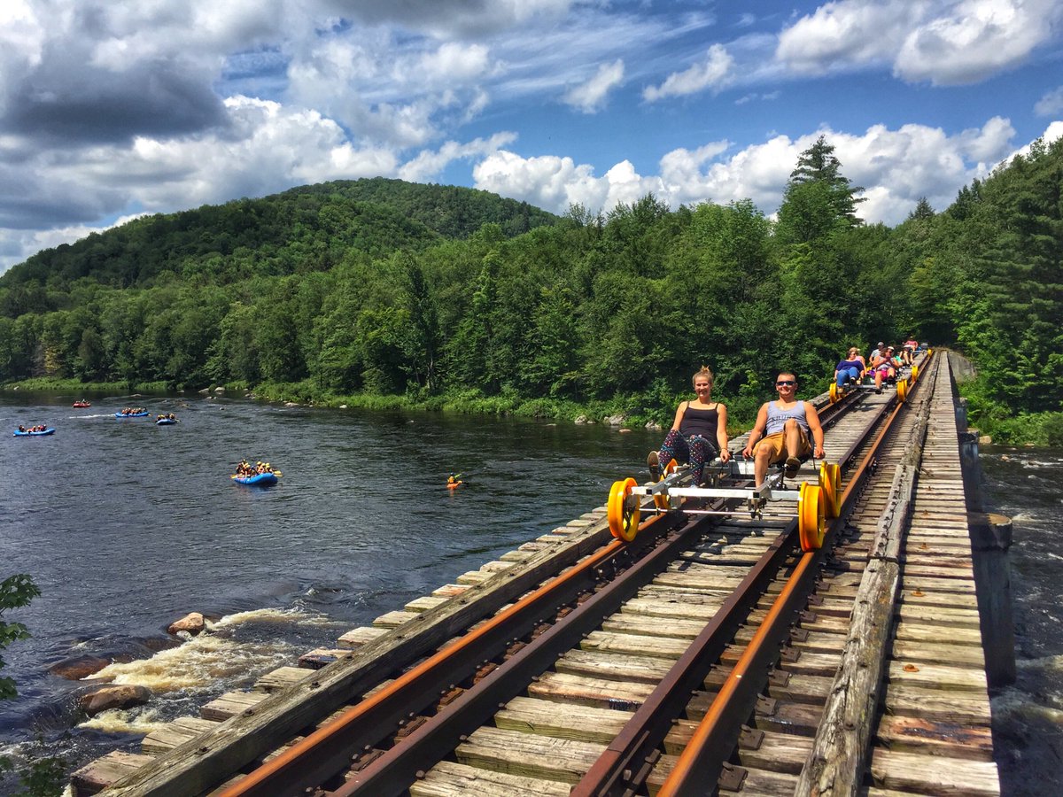 RevRailCo's tweet photo. @BigFrog104 Good news, railbikes are back in the Adirondacks! 
https://t.co/E8aiqiYVjG https://t.co/Ouc5z9bsEV