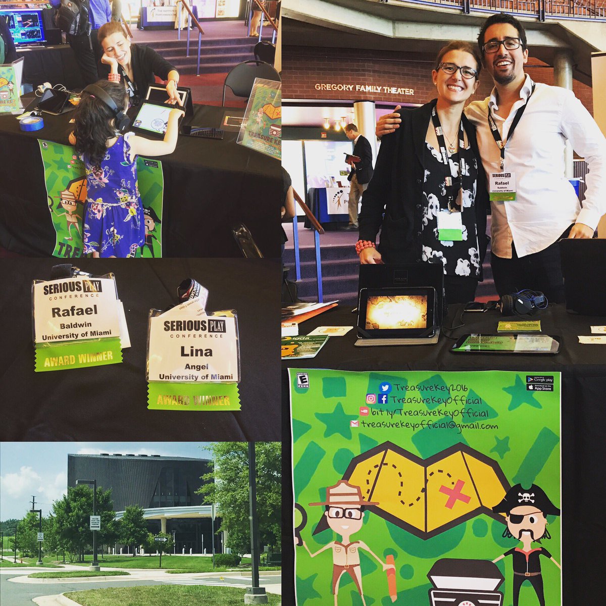 TreasureKey2016's tweet photo. At @SeriousPlayConf #georgemasonuniversity UM Alumni developed #TreasureKey for professor's @claytical #GameDev class @UMInteractive @UMSoC https://t.co/TmlNOw6Wxc