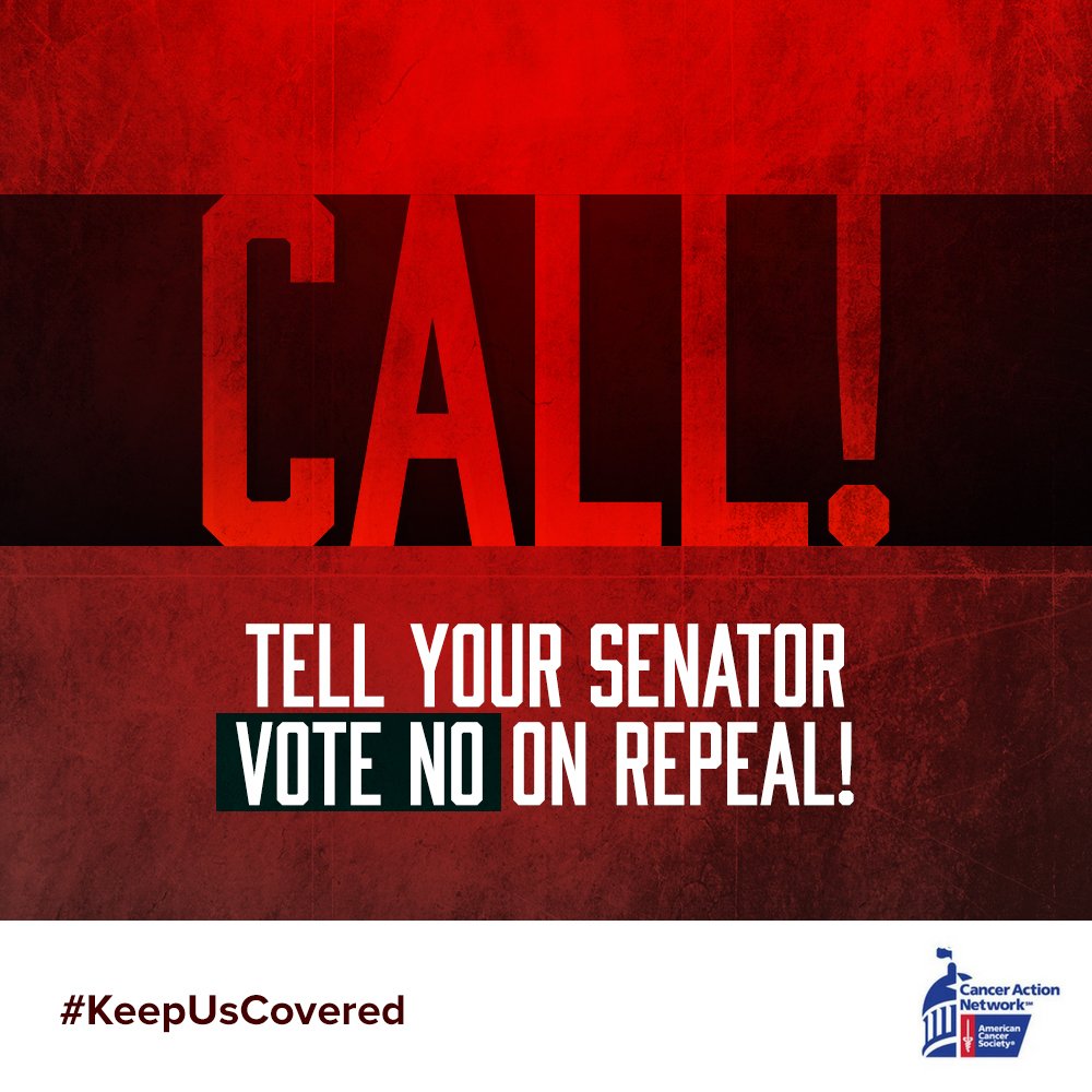 ACSCAN_Colorado's tweet photo. 32 mil Americans could lose coverage if current law repealed. CALL your Senator, urge them vote NO! #KeepUsCovered https://t.co/p9EPsx64B3 https://t.co/oVSutfXkEa