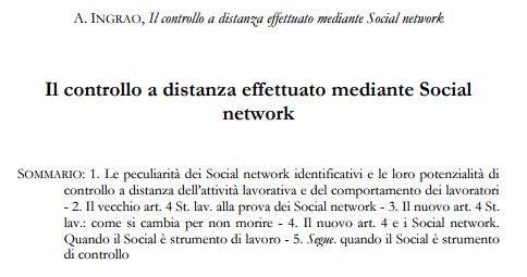 E_A_Pititto's tweet photo. A. Ingrao, Il controllo a distanza realizzato mediante Social network https://t.co/fRD3o1es1J #PhD_EAP https://t.co/GLYjKHopHo