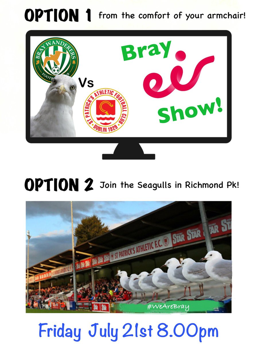 Daizobrien's tweet photo. It's a big weekend for the town of Bray!! A win on Friday night will be a nice start! #ChooseOption2 #WeAreBray #LOI https://t.co/r1YB8AzpxZ