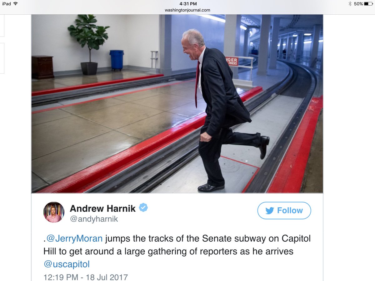 MikeLoBurgio's tweet photo. #RunJerryRun
@GOP Sen @JerryMoran Just Went To Absurd Lengths To Get Away From Press #Trumpcare Questions https://t.co/cqLoOWdVer @CJOnline https://t.co/zmFSuJzHwT