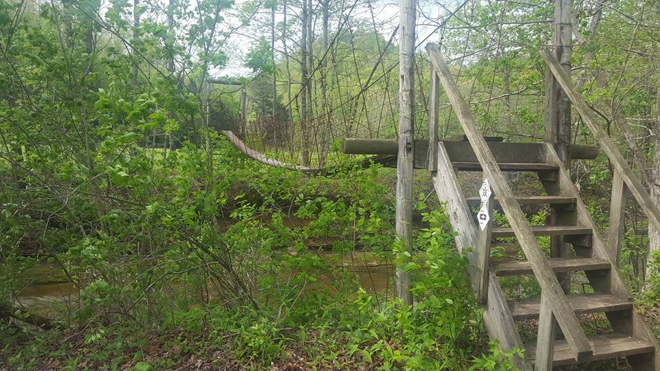 nextoppevents's tweet photo. The swinging bridge is one of the most iconic pieces of the Big Turtle 50 Miler course. #bigturtle50 #trailrunning #moretomorehead https://t.co/TnR3OAI2MW