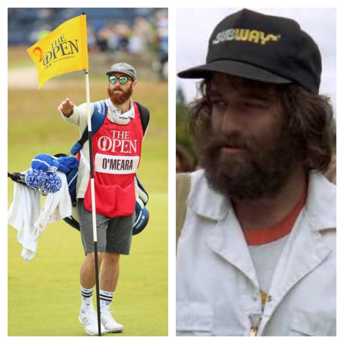 Gtwatzka's tweet photo. "Caddy's name? You haven't given me one yet. On the Pro Tour, you provide your own. Really?" - @ShaunDuvin on the bag this weekend @TheOpen! https://t.co/ojNqfIKV0X