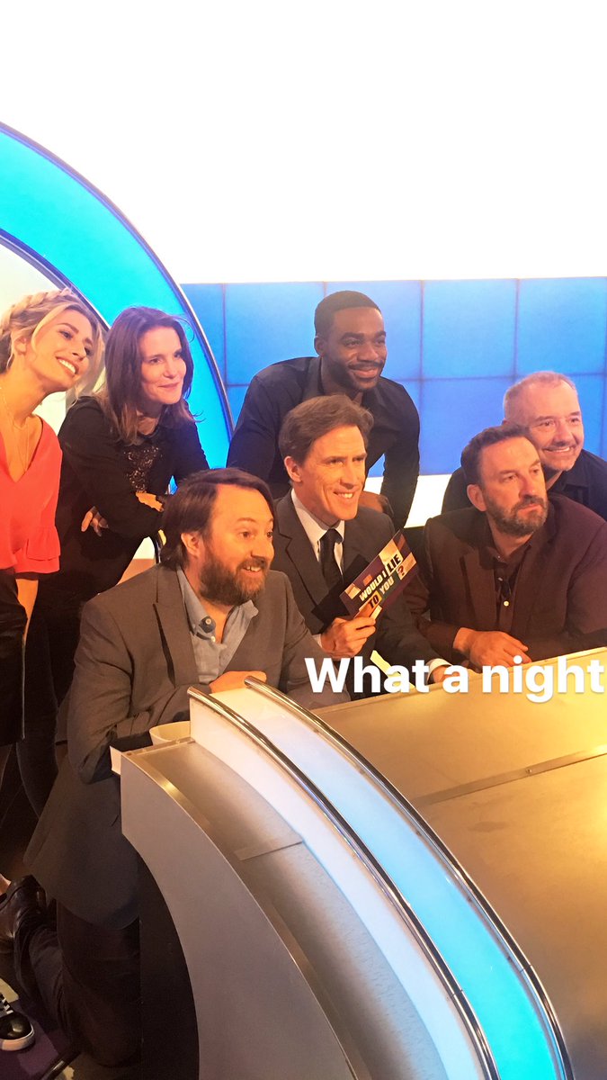 StaceySolomon's tweet photo. Tonight was EVERYTHING... @LeeMack @RobBrydon @RealDMitchell @RealBobMortimer @susie_dent @OreOduba 💛 @WILTY_TV https://t.co/yZssbhZusG