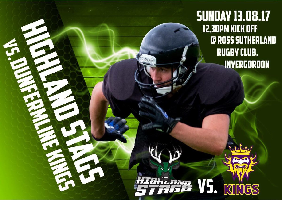 Highland Stags vs Dunfermline Kings The stags host their 1st home game. Kick off 12.30pm! #Stagson3 #BAFA #rematch #LetsRut