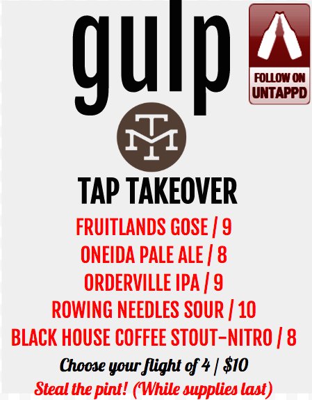 GulpOnPico's tweet photo. TAP TAKEOVER Wednesday night w @ModernTimesBeer at Gulp! $10 flights! #taptakeover #beer #limitedrelease #moderntimes #westla #gulp https://t.co/MKGC4zSrkz