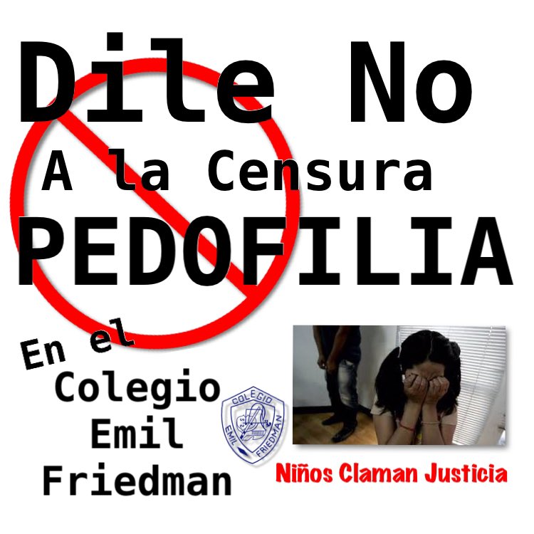 ellibertadorsi1's tweet photo. Basta de Censura caso #EmilFriedman niños violados piden #justicia  @MaikelMorenoTSJ  @LuisaOrtegaOfic @TarekWiliamSaab #Pedofilia https://t.co/rIAz8Lrvrj