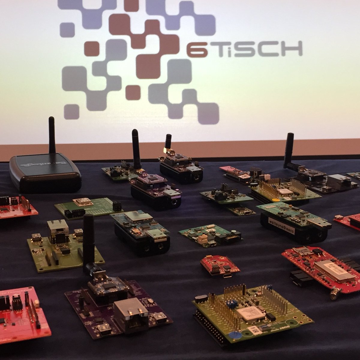 Fantastic line-up (of people and things!) at the .<a href="/FInterop/">F-Interop</a> #6TiSCH Interoperability Event. #IoT #IETF99