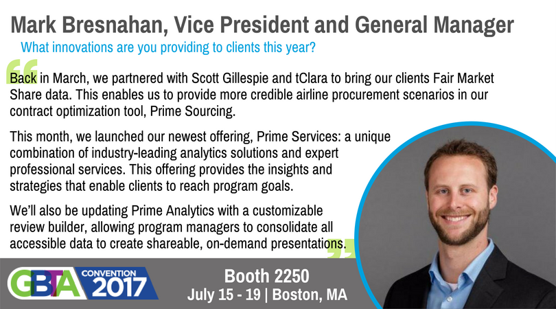 PNTechTalk's tweet photo. We're showcasing these innovations at #GBTA2017 - if you haven't yet, stop by #Booth2250 to learn about #InsightsByPrime & #PrimeServices! https://t.co/9KLhibK9Bq