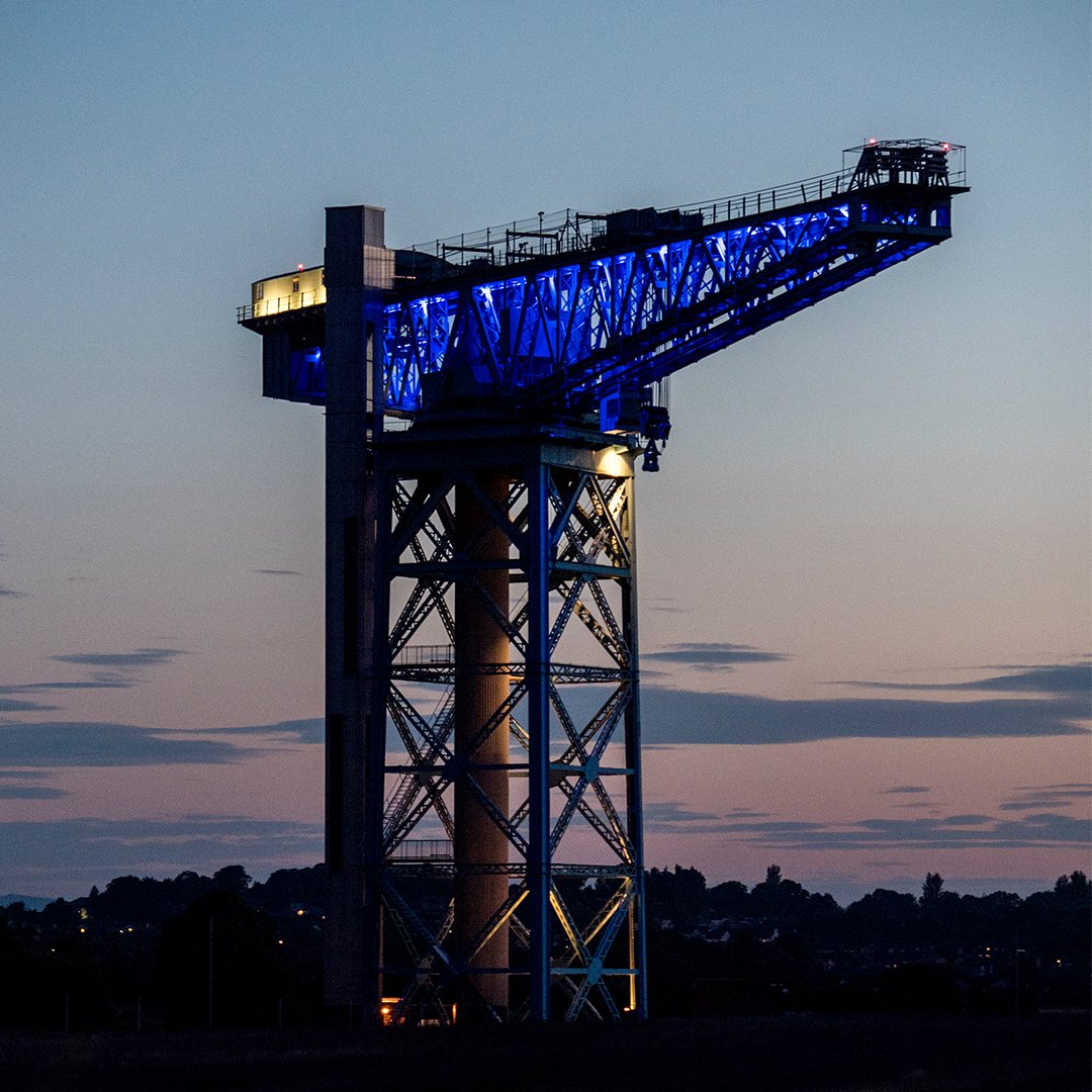 ScottishFA's tweet photo. #SWNT | Fantastic to see landmarks around Glasgow lit up blue to show their support for Scotland at #WEURO2017 💙 #OurGirlsOurGame https://t.co/HraKhm5ybS