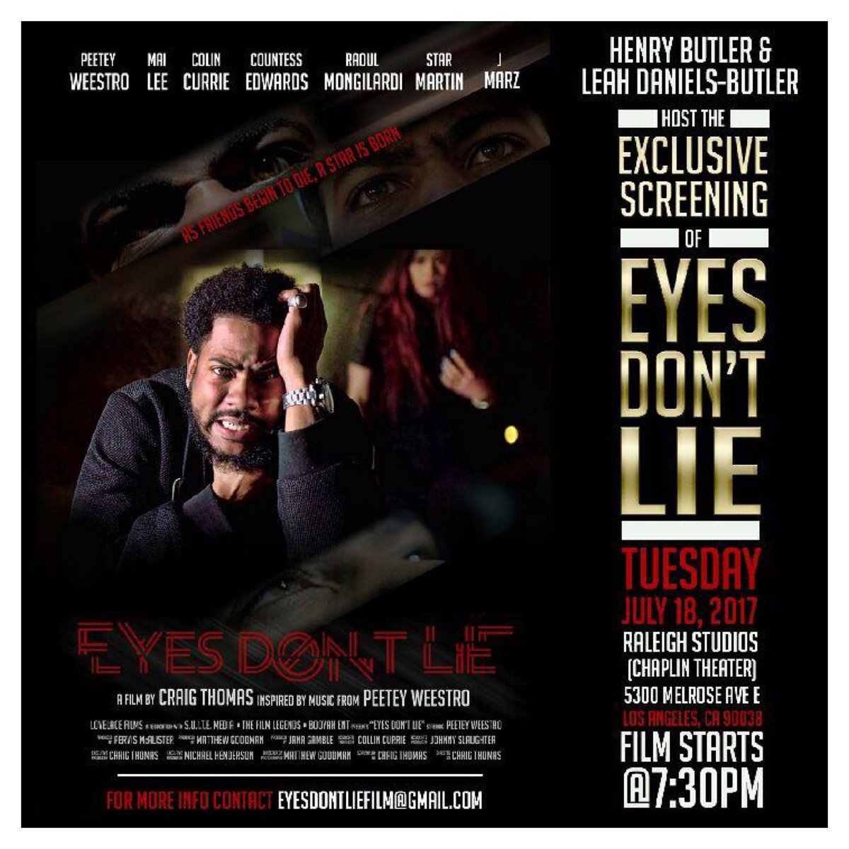 maileemusic's tweet photo. Exclusive Screening of #EyesDontLie today at Raleigh Studios (Chaplin Theater) in LA! #mailee #thefilmlegends #lovelacefilms #peeteyweestro https://t.co/JhnphLTdXz