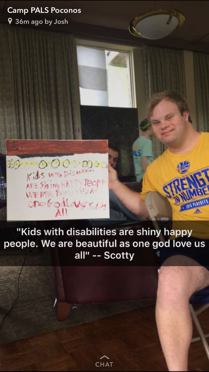 Imneverbordi's tweet photo. Scotty with a beautiful painting from this morning, expressing his wonderful words that everyone should read! #camppalspoconos #PalsLove ๐๐ https://t.co/HheKIilS9e