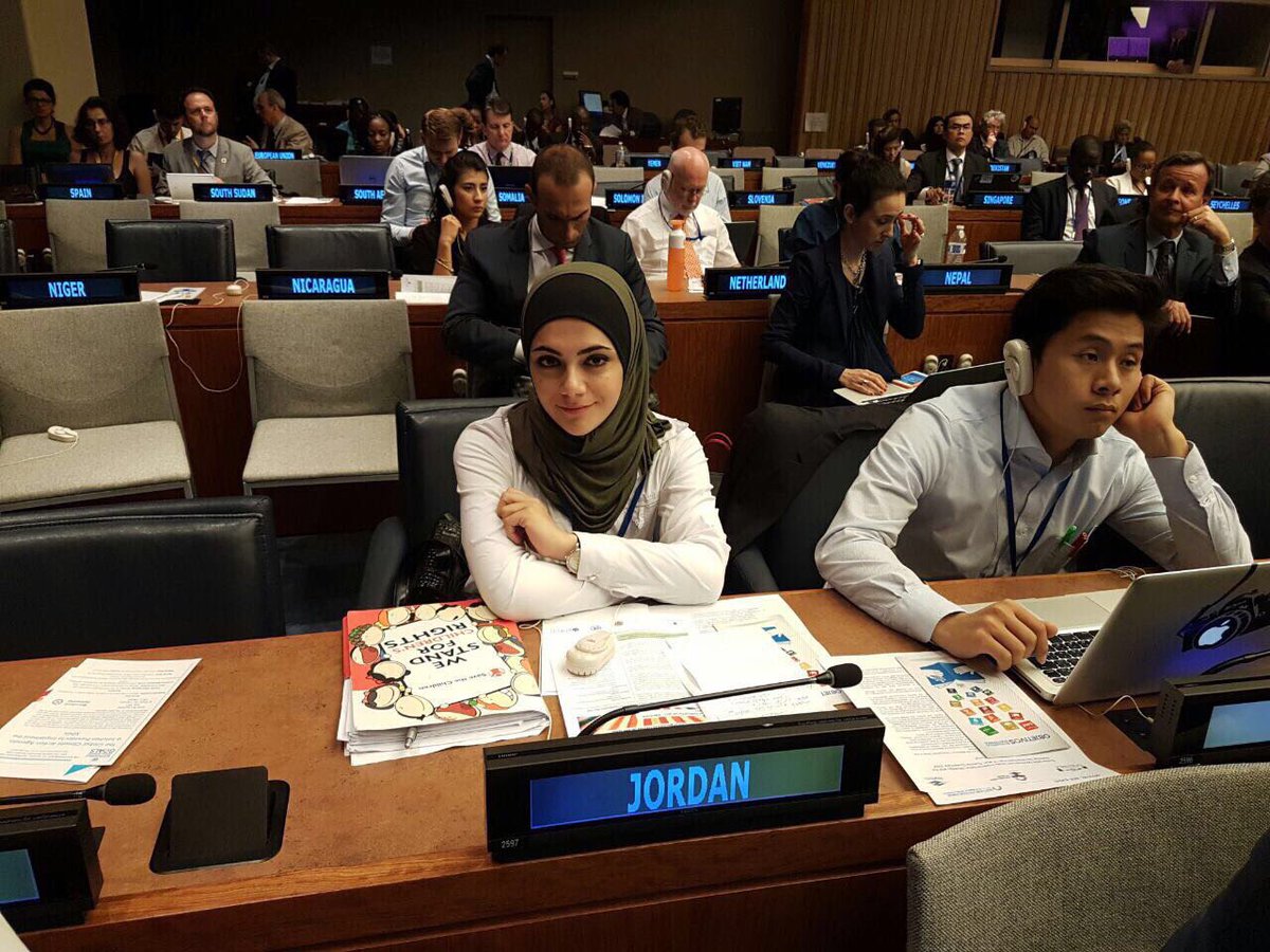 Bayan our #youthdelegate prepares to join @MoPIC_Jordan's #VNR on #SDGs at the #HLPF2017