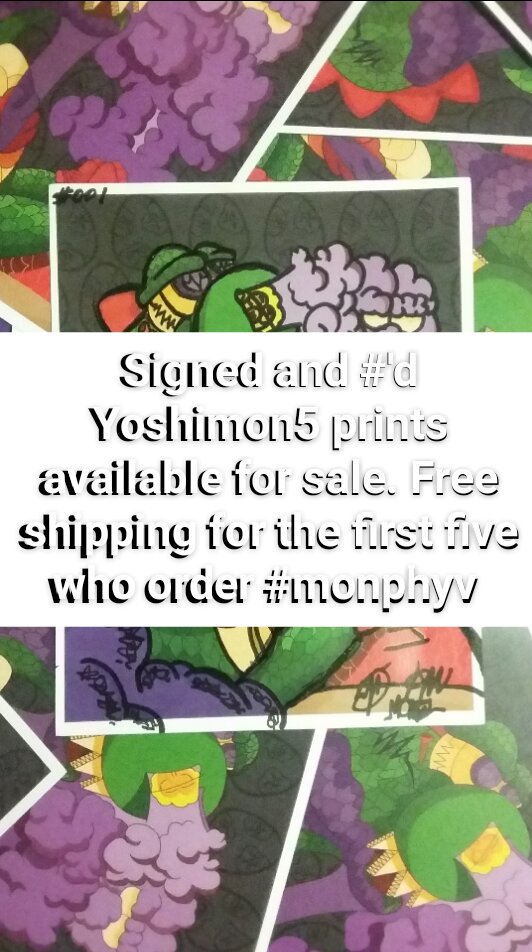 SmokefaceKilla's tweet photo. Signed and #'d  Yoshimon5 prints available for sale. Free shipping on the first five orders #monphyv #trippyart #limitededition https://t.co/SShbAcPNWy