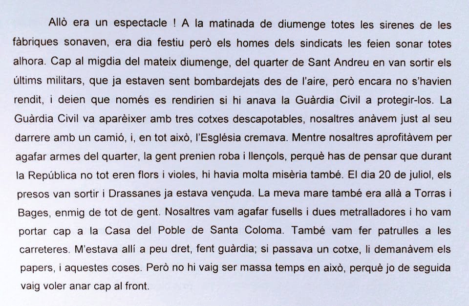 AriadnaFito's tweet photo. Així m'explicava  l'Enric Casañas (1919-2015) #JJLL com va viure el #19juliol #1936. Ell només tenia 15 anys però ja n'havia passat moltes. https://t.co/ta1N1ciWaX