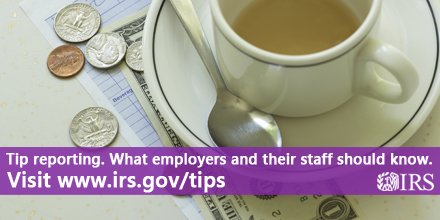 IRSnews's tweet photo. #TuesdayTips: If you or your employees get #TipIncome, check #IRS Publication 531 on reporting it: https://t.co/kYQukwXndp https://t.co/kzfl2kYqT4