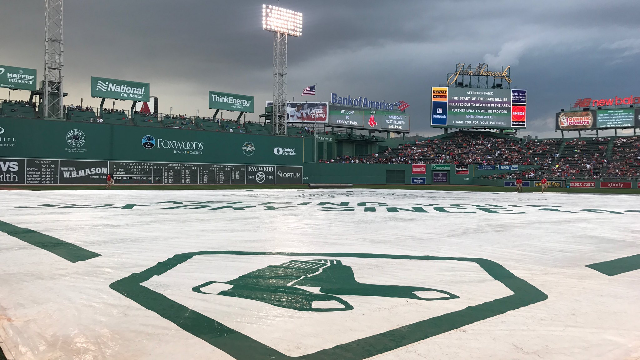 Neither wind, rain delay, nor triple play could derail the Red Sox