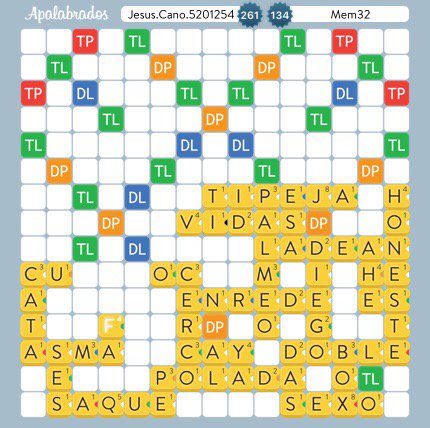 BaseJesusk's tweet image. Jesus.Cano.5201254 jugó 'FA' por 13 puntos contra Mem32 @Apalabrados @EtermaxGames